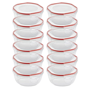 Sterilite Ultra Seal 4.7 Qt Plastic Food Storage Bowl Container w/ Lid (12 Pack)