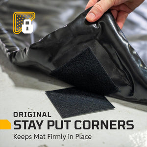 AutoFloorGuard AFG8622 8.5’x22’ Extra Large Heavy Duty Garage Floor Mat for Under Truck for Rain, Ice, and Mud w/ Stay-Put Corner and Telescoping Squeegee - TRAPSKI
