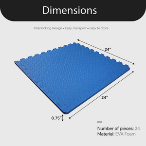 BalanceFrom Fitness 96 Sq Ft Interlocking EVA Foam Exercise Mat Tiles, Blue