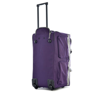 Olympia 26 Inch 8 Pocket Rolling Duffel Bag w/Retractable Handle, Dark Lavender
