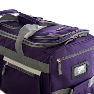 Olympia 26 Inch 8 Pocket Rolling Duffel Bag w/Retractable Handle, Dark Lavender