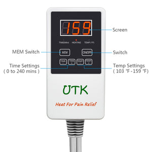 UTK 38 x 21 Inch Far Infrared Heating Pad w/ Natural Jade and Tourmaline Stones