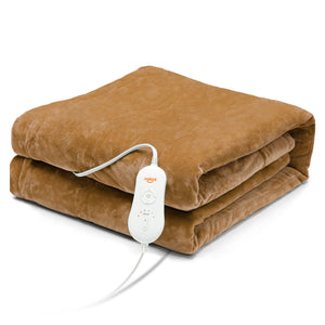 nalax Electric Fast Heating Full Body Throw Blanket with 6 Heat Levels, Brown - TRAPSKI