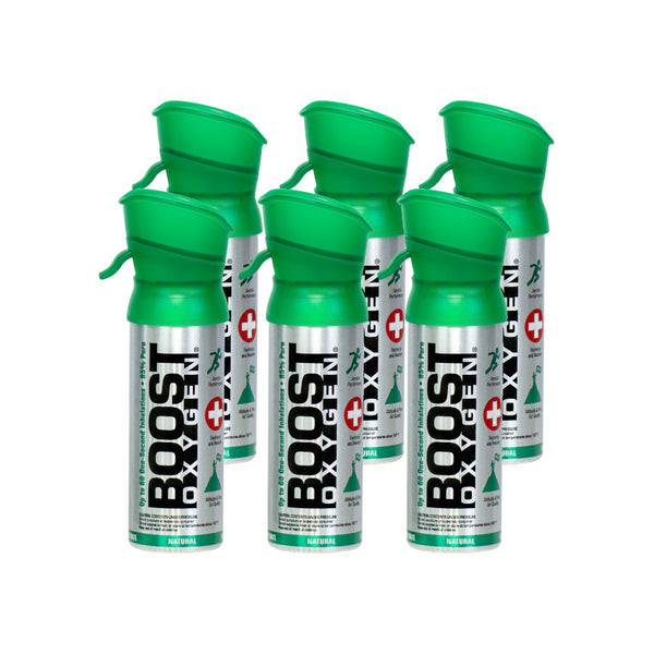 Boost Oxygen Pocket Size 3 Liter Respiratory Support Canister, Natural (6 Pack)