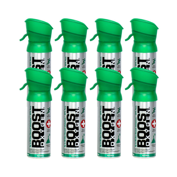 Boost Oxygen Pocket Size 3 Liter Respiratory Support Canister, Natural (8 Pack)