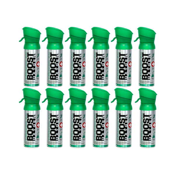 Boost Oxygen Pocket Size 3 Liter Respiratory Support Canister, Natural (12 Pack)