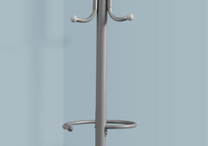 Freestanding Coat Rack with 6 Hooks and Hanging Bar