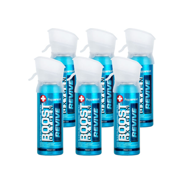 Boost Oxygen Pocket Size 3L Respiratory Support Canister, Peppermint (6 Pack)