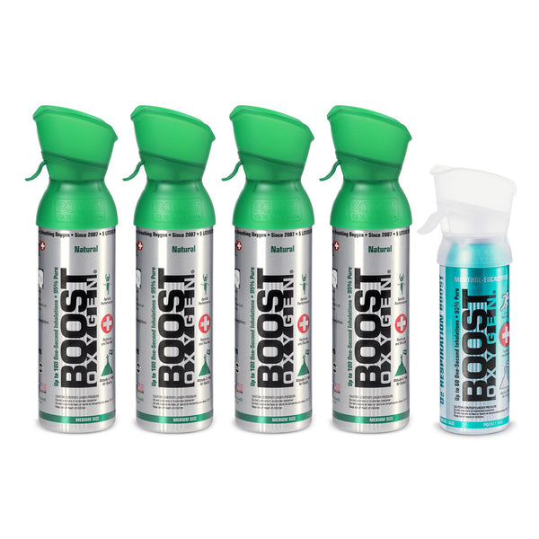 Boost Oxygen Natural 4 Portable Pure Canned Oxygen Canister with 1 Pocket Sized