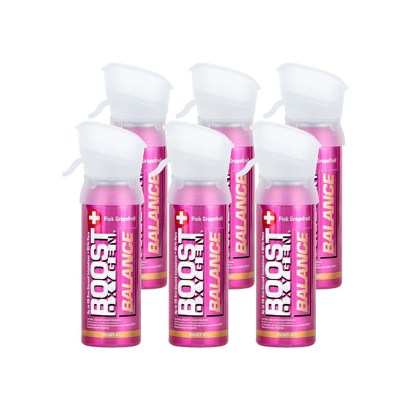 Boost Oxygen Pocket 3 Liter Respiratory Support Canister, Grapefruit (6 Pack)