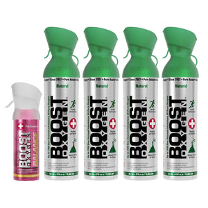 Boost Oxygen Natural 4 Portable Pure Canned Oxygen Canister with 1 Pocket Sized