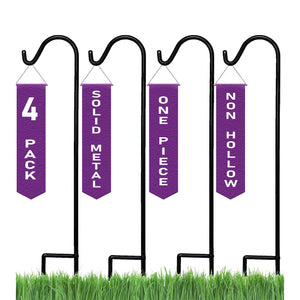 Ashman Shepherd Hook for Plants and Bird Feeders, 65 Inches Tall, 1 Side, 4 Pack
