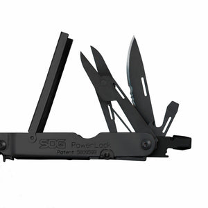 SOG PowerLock Stainless Steel Folding Knife 18 Tool Multi Tool Pliers, Black - TRAPSKI