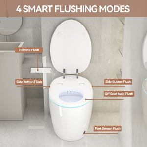 Unique Smart Toile With Built In Bidet, Auto Open / Close Seat, Foot Sensor, LED Display, Night Light, Warm Water & Dryer Ceramic