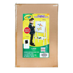 Crayola Kids Mini Dual Sided Wooden Art Easel w/ Chalkboard & Dry Erase Supplies