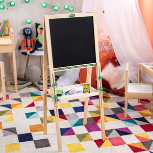 Crayola Kids Mini Dual Sided Wooden Art Easel w/ Chalkboard & Dry Erase Supplies