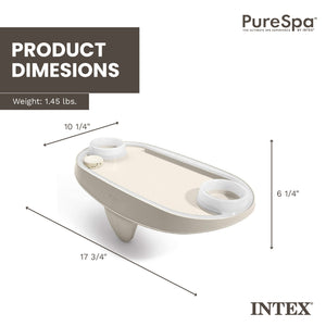 Intex 28520E Tablet Mobile Phone Spa Tray Accessory with LED Light Strip, White