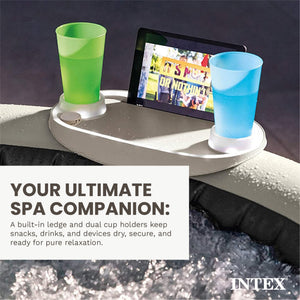Intex 28520E Tablet Mobile Phone Spa Tray Accessory with LED Light Strip, White