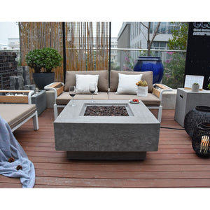 Elementi Manhattan 36" Concrete Outdoor 45,000 BTU Liquid Propane Fire Pit Table
