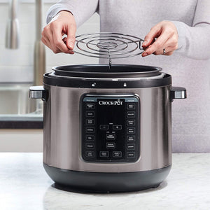 Crock-Pot 8 Quart 13 Program Stainless Steel Crock Pressure Cooker w/ Lid, Black