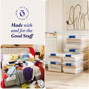 Homz 31qt Clear Plastic Stackable Storage Containers, 4 Pack & 15.5qt, 4 Pack