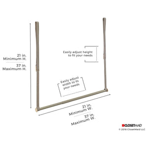 Closetmaid Adjustable Height Double Hang Closet Organizing Storage Rod, Nickel