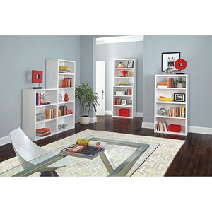 ClosetMaid Decorative Modern Rectangular 4 Tier Shelf Wooden Bookcase, White