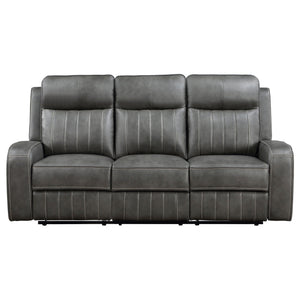 Forrest - Motion Reclining Sofa Comfort With Elegant Tufting And Wide Track Arms - Gray