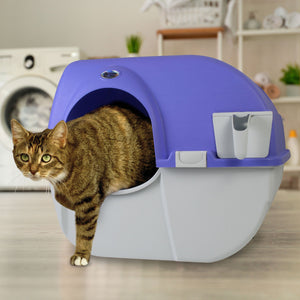 Omega Paw Roll 'n Clean Self Cleaning Cat Kitten Litter Box with Litter Box Mat