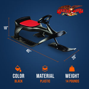 Flexible Flyer PT Blaster Plastic Steering Snow Ski Sled with Brakes and Seat