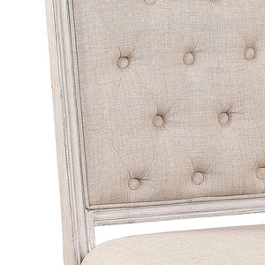 Wynsor Fabric & Antique Champagne Finish Side Chair (Set of 2)