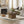 Square Coffee Table With Half Round Base - Brown