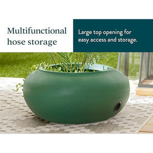 The HC Companies 21 Inch Garden Hose Holder Pot for 75 to 100 Ft Hoses, Green