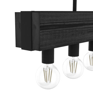 Hunter Fan Company Donelson 7 Light Linear Wood Chandelier Fixture, Natural Iron