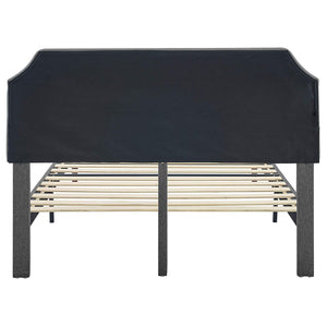 BIKAHOM Upholstered Platform Bed with Button Tufted Headboard, Full, Dark Grey