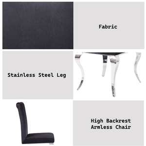 Fabiola Upholstered Stainless Steel Dining Chair