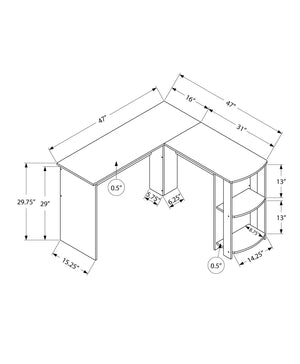 L-Shaped Corner Computer Desk with Storage Shelves