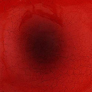 Achla Designs Hand Blown Crackle Glass Garden Birdbath with Tripod Stand, Red