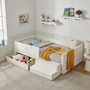Safe Kids Bed With Guardrails And Storage