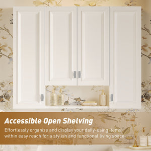 Wall Mounted Bathroom Cabinet With 5 Adjustable Shelves