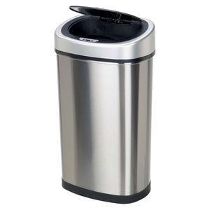 NINESTARS 13.2 Gallon Stainless Steel Hands Free Motion Sensor Garbage Trash Can - TRAPSKI