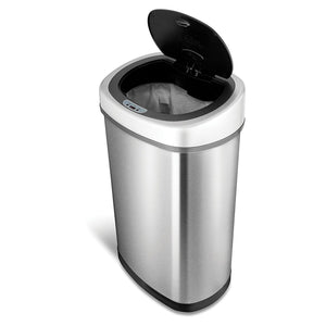 NINESTARS 13.2 Gallon Stainless Steel Hands Free Motion Sensor Garbage Trash Can - TRAPSKI