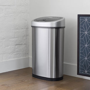 NINESTARS 13.2 Gallon Stainless Steel Hands Free Motion Sensor Garbage Trash Can - TRAPSKI