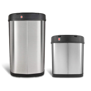 NINESTARS 13.2 Gallon & 3.2 Gallon Dual Stainless Steel Motion Sensor Trash Cans - TRAPSKI