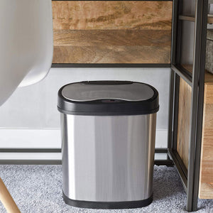 NINESTARS 13.2 Gallon & 3.2 Gallon Dual Stainless Steel Motion Sensor Trash Cans - TRAPSKI