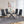 Dining Table With Cross Metal Leg And Tempered Glass, Modern Space Saving Kitchen Table For Living Room