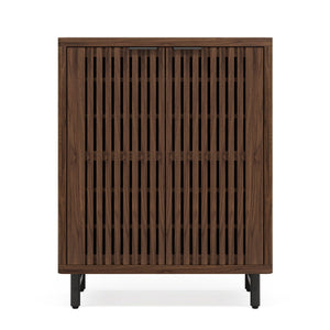 6 Tier Shoe Cabinet With Louvered Doors