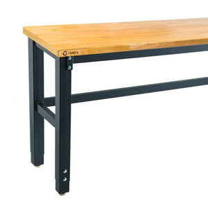 TRINITY 72 x 24 Inch Wood Top Adjustable Rubberwood Work Table for Workshop