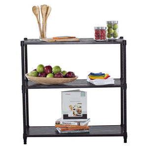 TRINITY EcoStorage 3 Tier Adjustable Flat Slat Wire Shelving, Dark Bronze - TRAPSKI