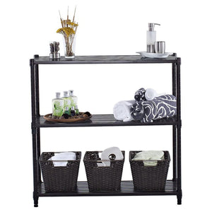 TRINITY EcoStorage 3 Tier Adjustable Flat Slat Wire Shelving, Dark Bronze - TRAPSKI